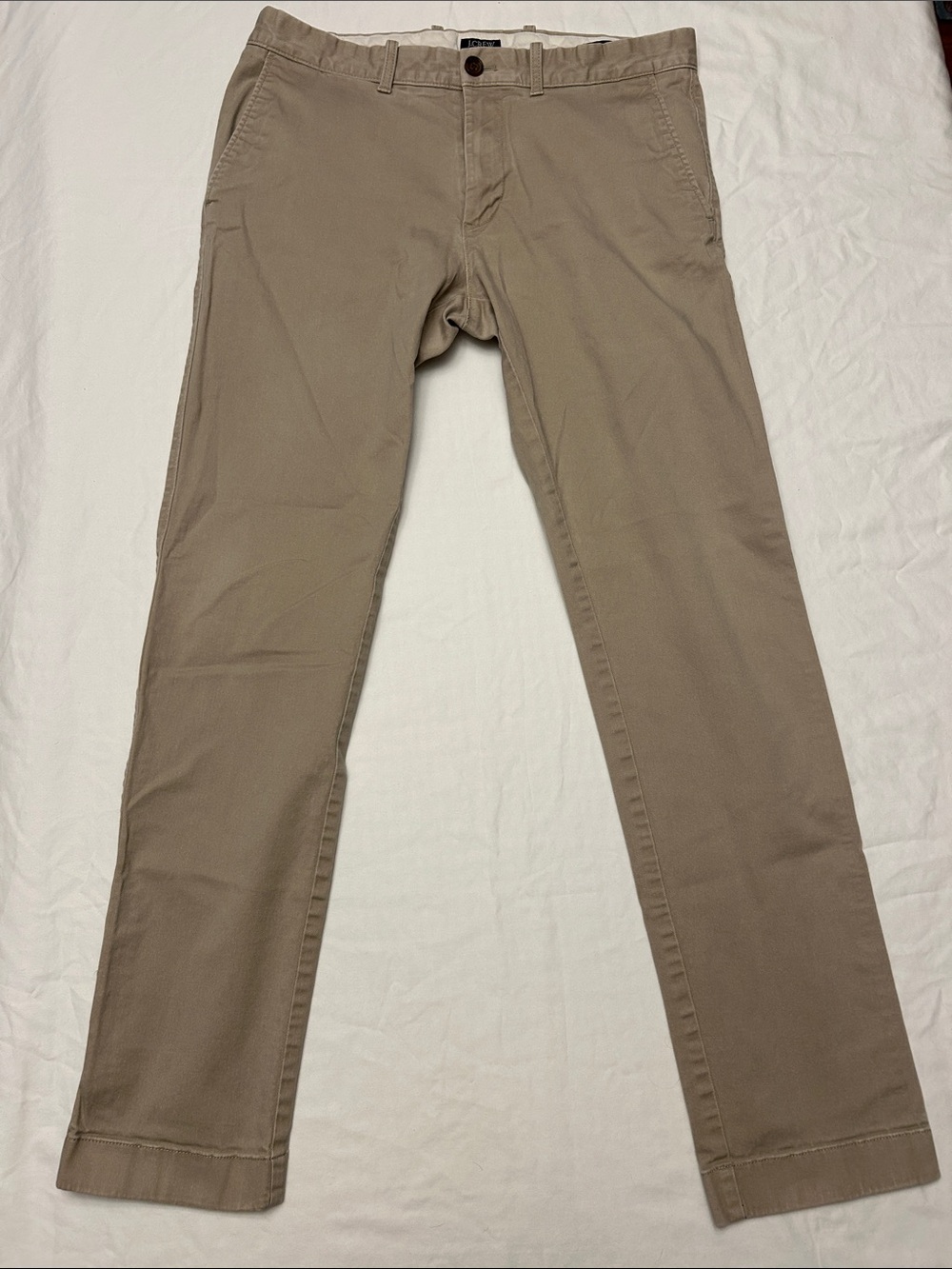 J Crew Men's Slim Fit Chino Pants in Tan Flex